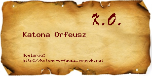 Katona Orfeusz névjegykártya