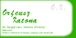 orfeusz katona business card